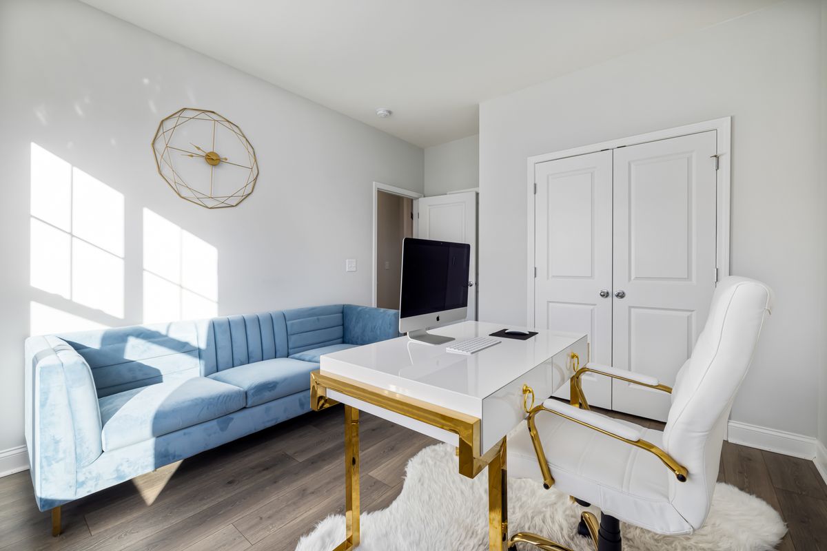 Desk integrated into a living area