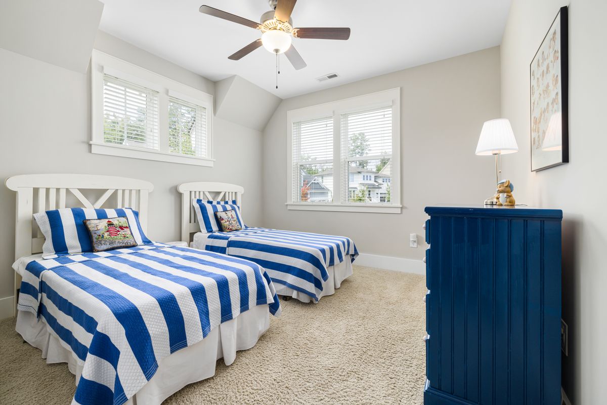 Two single beds in a shared bedroom