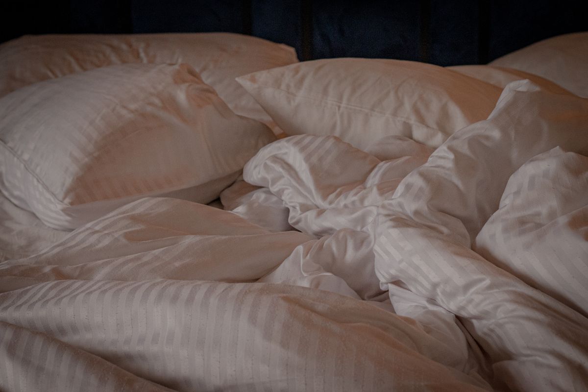 Duvet and pillows on a bed