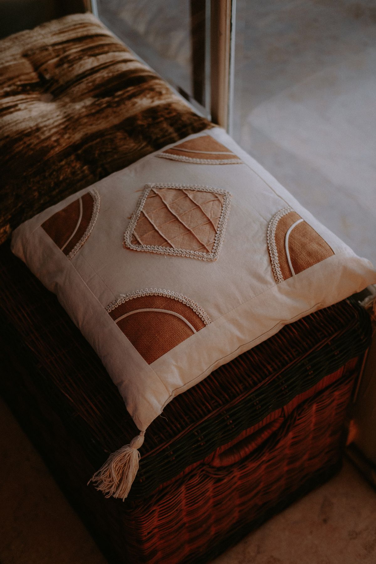 Cushion with a patterned cover
